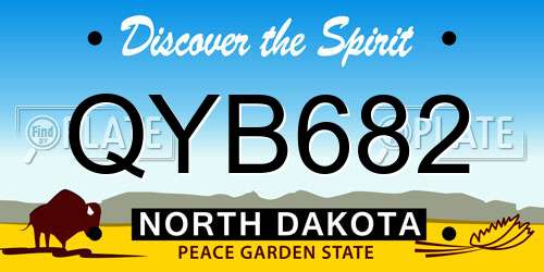 QYB682 North Dakota License Plate