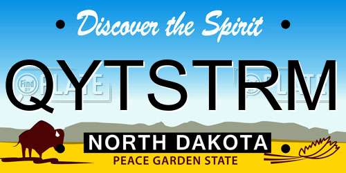 QYTSTRM North Dakota License Plate