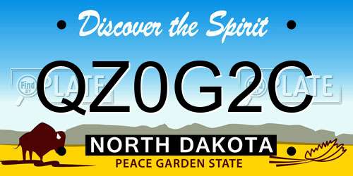 QZ0G2C North Dakota License Plate