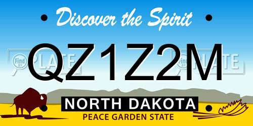 QZ1Z2M North Dakota License Plate