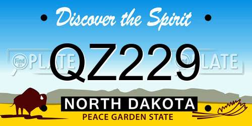 QZ229 North Dakota License Plate