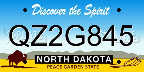 QZ2G845 North Dakota License Plate