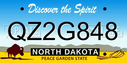 QZ2G848 North Dakota License Plate