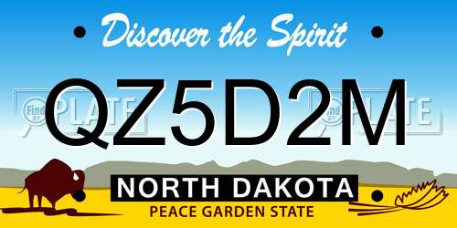 QZ5D2M North Dakota License Plate
