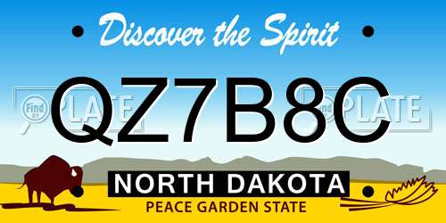 QZ7B8C North Dakota License Plate