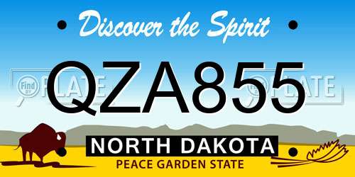 QZA855 North Dakota License Plate