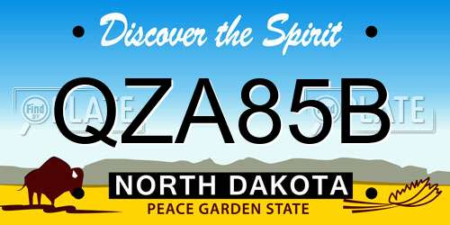 QZA85B North Dakota License Plate