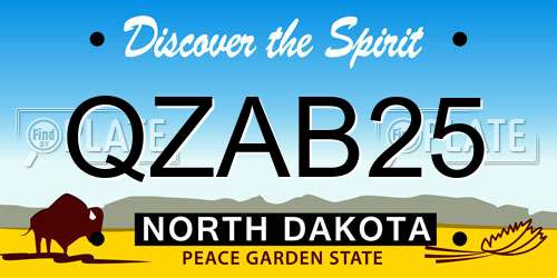QZAB25 North Dakota License Plate