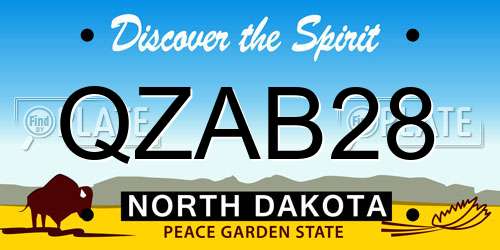QZAB28 North Dakota License Plate