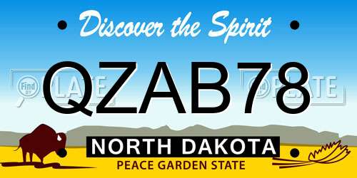 QZAB78 North Dakota License Plate