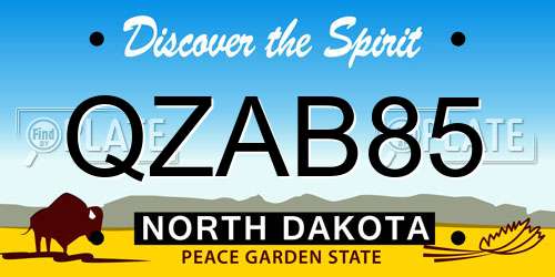 QZAB85 North Dakota License Plate