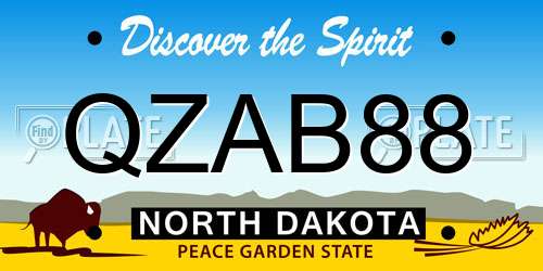 QZAB88 North Dakota License Plate