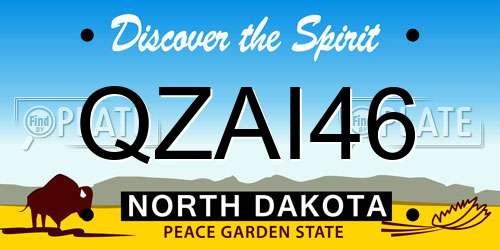 QZAI46 North Dakota License Plate
