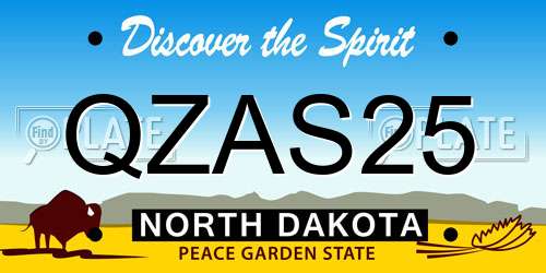 QZAS25 North Dakota License Plate