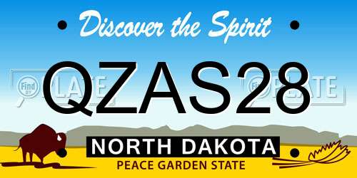 QZAS28 North Dakota License Plate