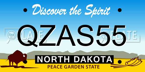 QZAS55 North Dakota License Plate