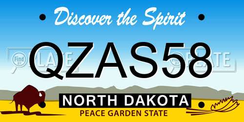 QZAS58 North Dakota License Plate