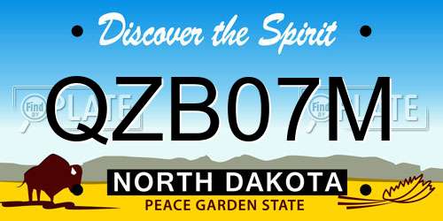 QZB07M North Dakota License Plate