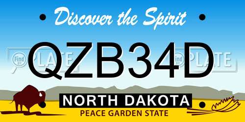 QZB34D North Dakota License Plate