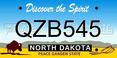 QZB545 North Dakota License Plate