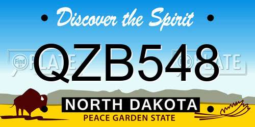 QZB548 North Dakota License Plate