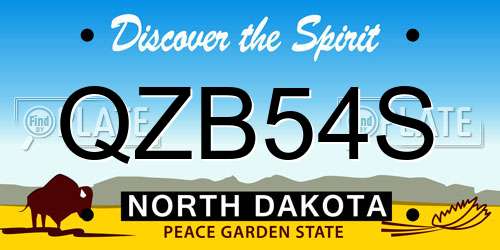 QZB54S North Dakota License Plate