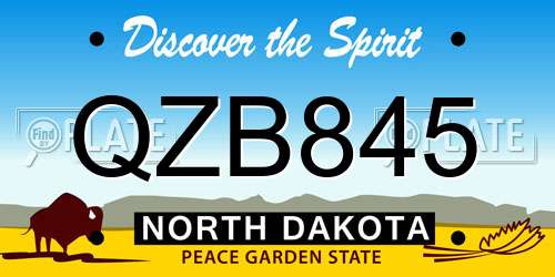 QZB845 North Dakota License Plate
