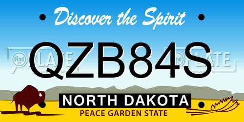 QZB84S North Dakota License Plate