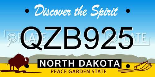 QZB925 North Dakota License Plate