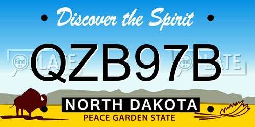 QZB97B North Dakota License Plate