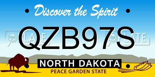 QZB97S North Dakota License Plate