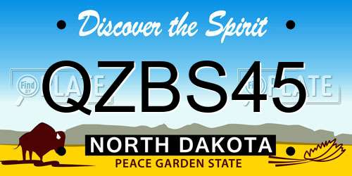QZBS45 North Dakota License Plate