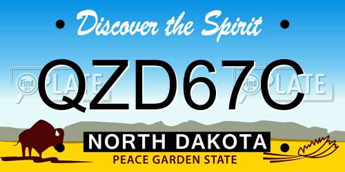 QZD67C North Dakota License Plate