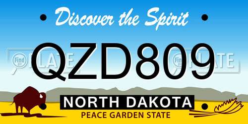 QZD809 North Dakota License Plate
