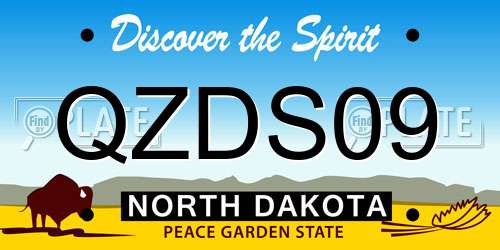 QZDS09 North Dakota License Plate