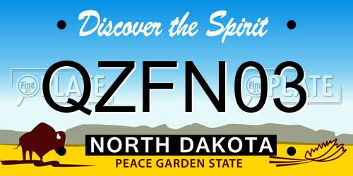 QZFN03 North Dakota License Plate