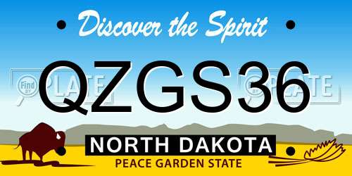 QZGS36 North Dakota License Plate