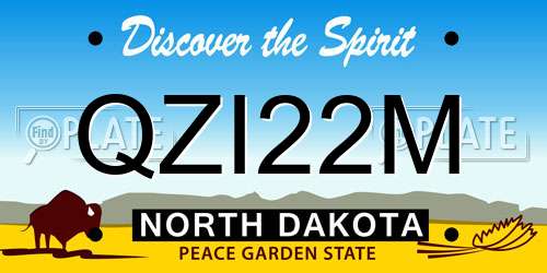 QZI22M North Dakota License Plate