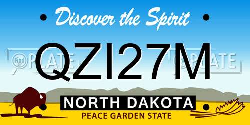 QZI27M North Dakota License Plate