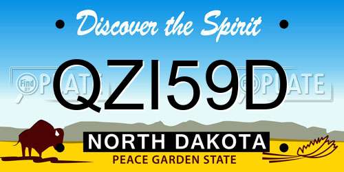 QZI59D North Dakota License Plate