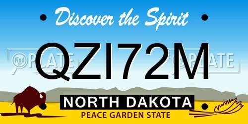 QZI72M North Dakota License Plate