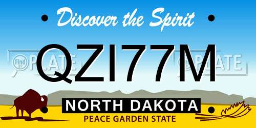 QZI77M North Dakota License Plate