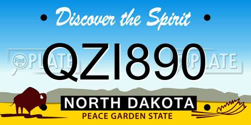 QZI890 North Dakota License Plate
