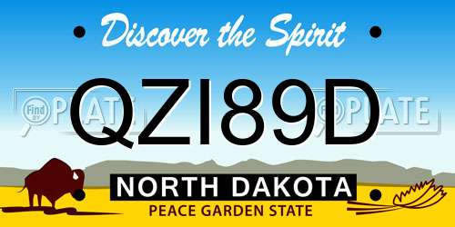 QZI89D North Dakota License Plate