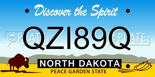 QZI89Q North Dakota License Plate