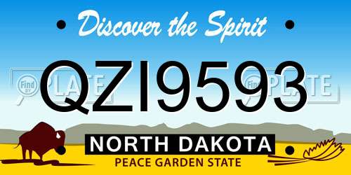 QZI9593 North Dakota License Plate