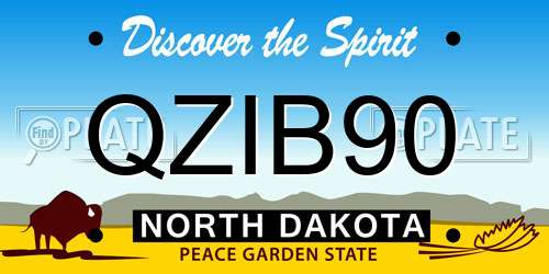 QZIB90 North Dakota License Plate