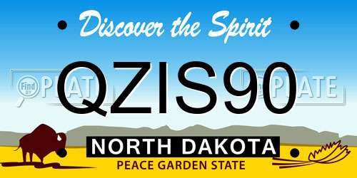 QZIS90 North Dakota License Plate