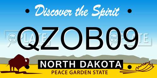 QZOB09 North Dakota License Plate
