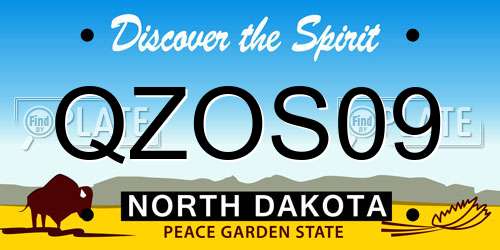 QZOS09 North Dakota License Plate